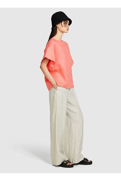 Sisley Boat Neck Coral Women's Blouse 5Bmllq06R