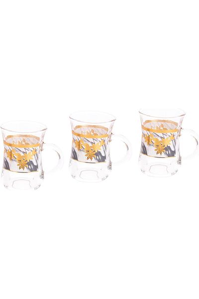AKDC Glass Tea Cup 3Pcs L(6CM) XW(6CM) XH(9CM) Transparent
