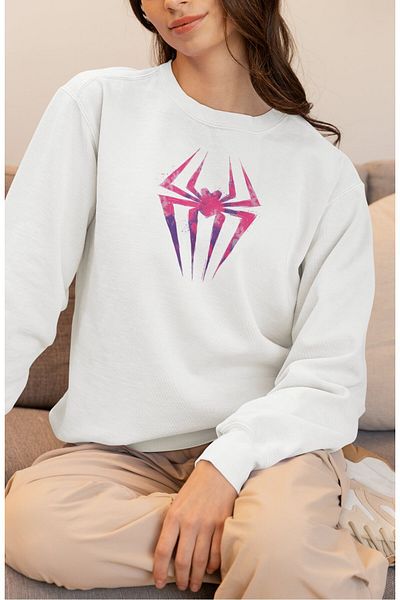 Fuddy Moda Φούτερ Unisex Oversize Spider Gwen Crew Neck χωρίς κουκούλα