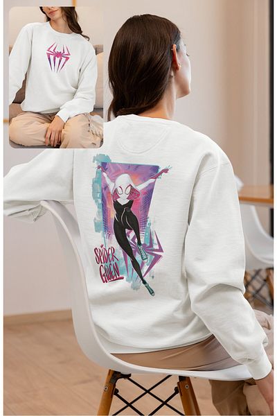 Fuddy Moda Φούτερ Unisex Oversize Spider Gwen Crew Neck χωρίς κουκούλα