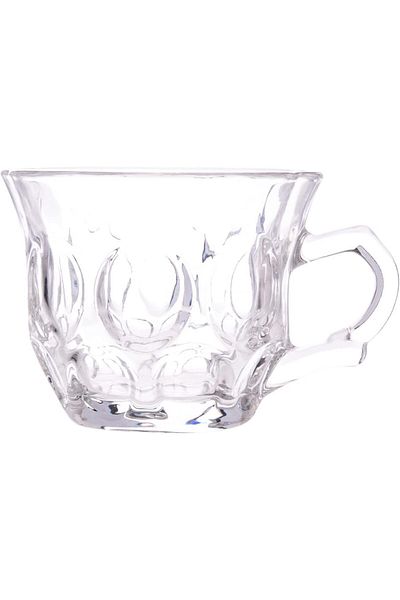 AKDC Glass Tea Mug L(8CM) XW(8CM) XH(6CM) White