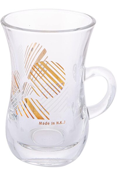 AKDC Tea Glass W/Handle 6Pcs L(6CM) XW(6CM) XH(9CM) Transparent