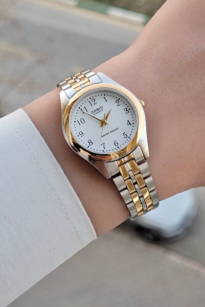 Casio Case Steel Cord Steel Silver Yellow Color Number Women's Wristwatch