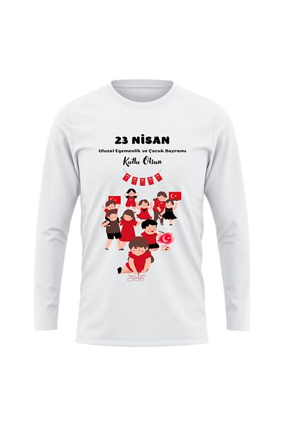 ALPŞAN TİCARET 23 aprilie Tricou subțire cu mânecă lungă Copii Adulti Ziua copiilor Tricou cu mânecă lungă