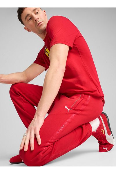 Puma Ανδρική φόρμα Ferrari Race Μαύρη ελαστική μέση κανονική εφαρμογή