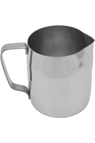 RAJ Stainless Steel Milk Frothing Cup - 14 oz,CMCF48, Espresso Steaming Pitcher,Coffee Frothing Jug