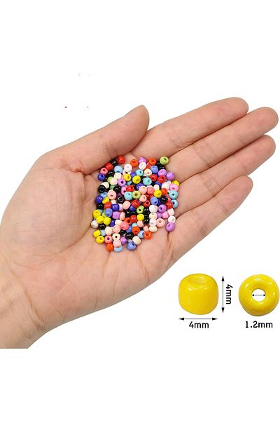 EGATOPTAN Alray Yellow Color 4 mm about 1100 Pieces / 100 Grams Glass Beads Needlework Writing Bracelet and Necklace