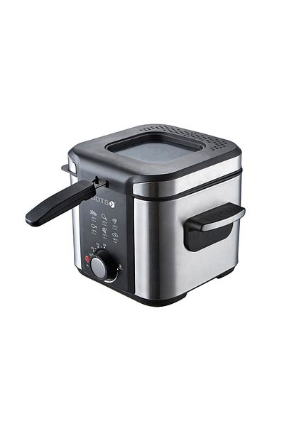 DOTS 1.5 Liter Oil Fryer - 800-900 Watt - Silver & Black