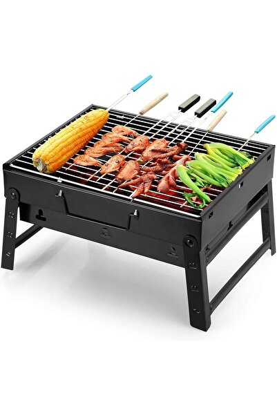 AKDC شواية محمولة للشواء، فرن قابل للطي من الفولاذ الكربوني للتخييم والمشي لم...