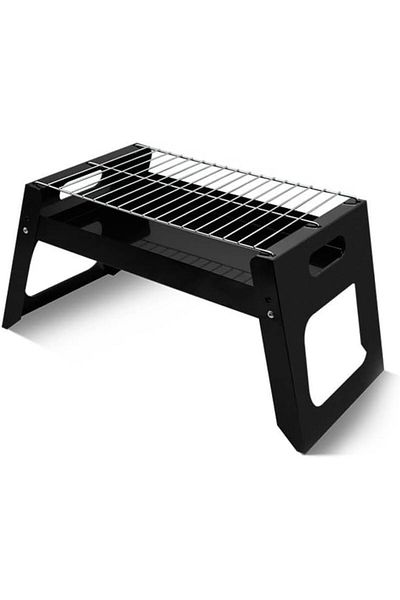 AKDC Portable Folding Charcoal BBQ Grill, Stainless Steel Set for Camping, Travel, Beach & Hiking.