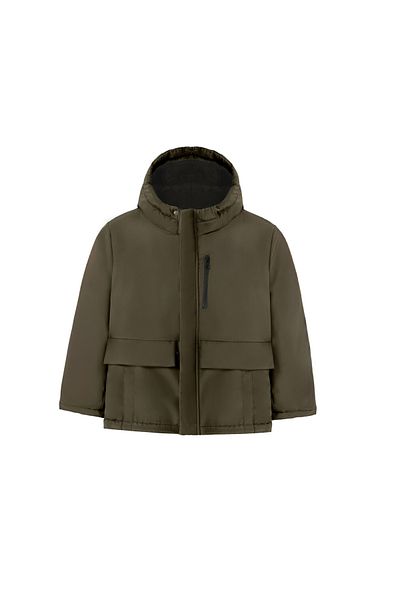 Staristan Boy's Khaki Winter Coat - Waterproof and Windproof, Hood, 3 Pockets