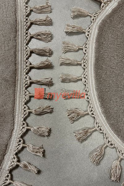 Myevilla My Evilla Modern Simirna Decorative Plush Oval 60x100-50x60 Pompom Fringed Toilet Seat Set