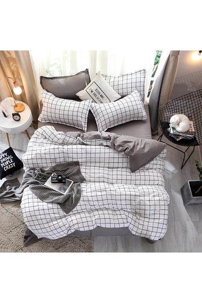 fulina 4-Piece Luxurious 100%Cotton Duvet Cover Set,Soft,Breathable,bedding sets for room,220x240cm