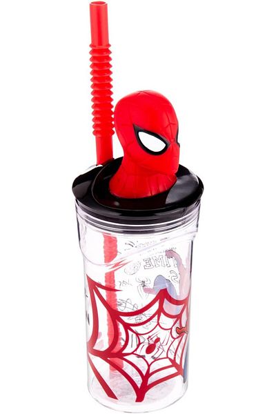 AKDC SPDERMAN TUMBLER 6CMX6CMX23CM transparent