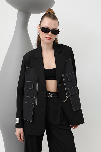 REMSA Silhouette Blazer - 32151 Μαύρο Μπουφάν Τρένο
