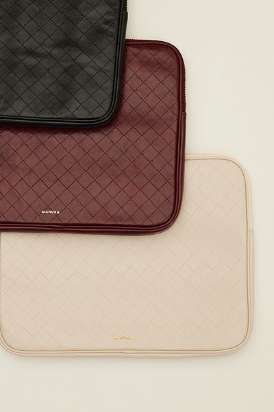 Manuka Beige Laptop Bag Quilted