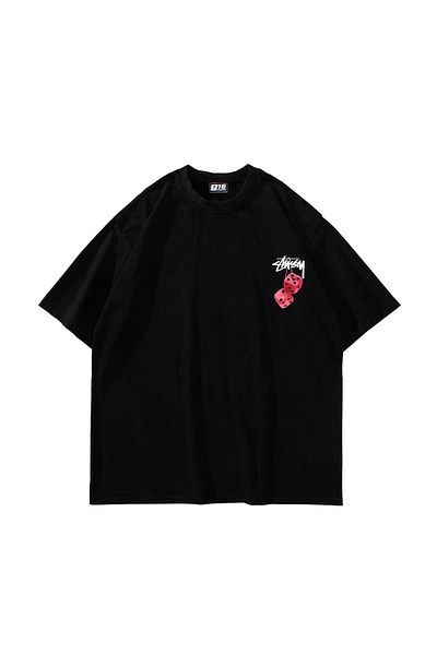 Sekizbiraltı στ. Dice Back Printed Oversize Unisex Μαύρο Tshirt