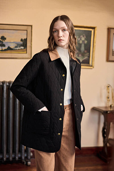 BE BLUE Black Captonated Coat