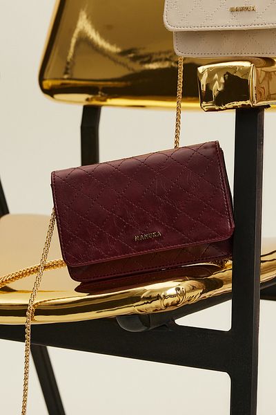 Manuka Claret Red Quilted Wallet Bag