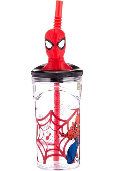 AKDC SPDERMAN TUMBLER 6CMX6CMX23CM transparent