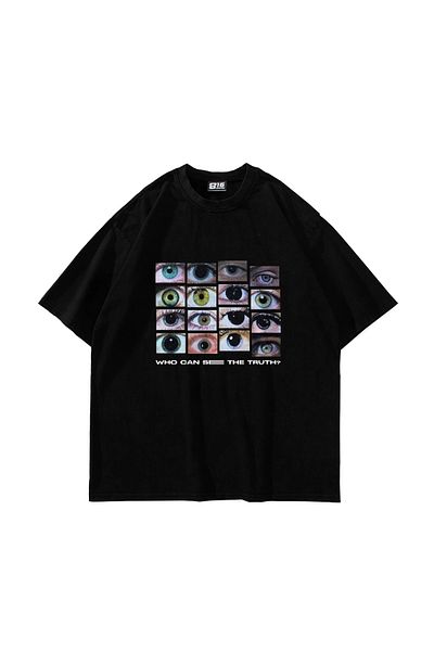 Sekizbiraltı Cine poate vedea tricou negru unisex imprimat supradimensionat