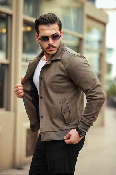 Boymen Ανδρικό Μπουφάν Suede Jacket Εποχιακό Μπουφάν