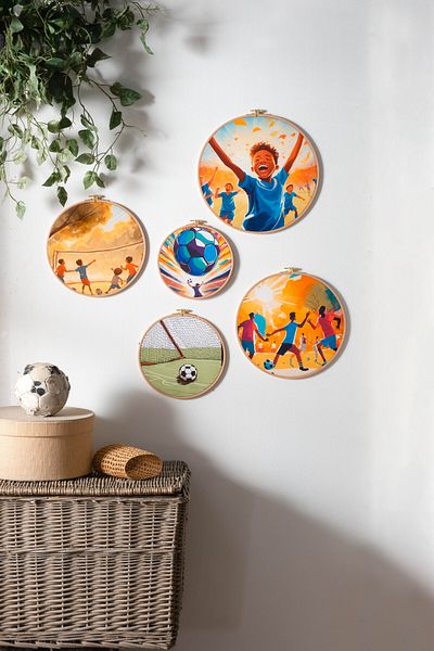 Montisu Football Colorful 5-Piece Wall Decoration Set