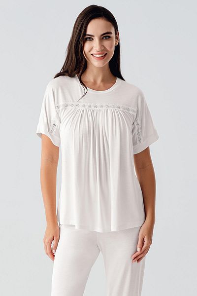 Artış Lace Short Sleeve Flexible Viscose Pajama Suit