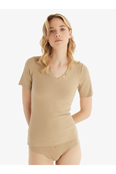 Blackspade Kadın T-Shirt 51814 - Kahverengi