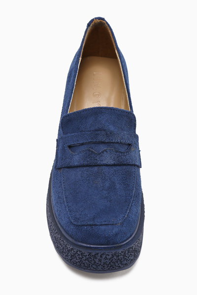 Limoya Boi Navy Blue Suede Platform Casual Women's Shoes