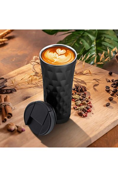 COOYA Travel Coffee Mug,500ml Stainless Steel Vacuum Insulated Cup Thermos Leakproof for Coffee,Tea