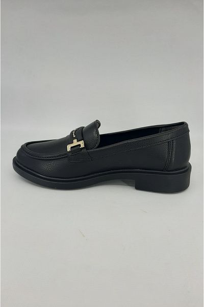 trender Black Skin Women's Loafer Shoes 69-708