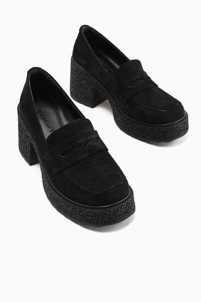 Limoya Boi Black Suede Platform Casual Women's Shoes