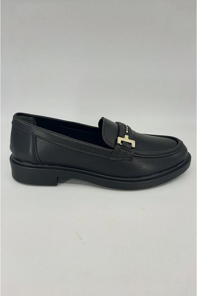 trender Black Skin Women's Loafer Shoes 69-708
