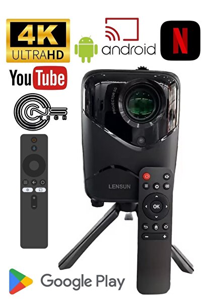 LENSUN 4K Ultra HD Projektör Android İşlemcili Taşınabilir Multimedia Tabanlı Ev Ve Ofis Tipi