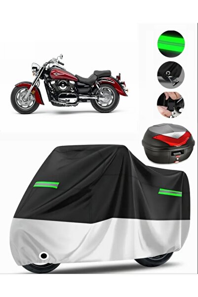 MotoEN Kawasaki Vn 1600 Rear Bag Compatible Premium Motorcycle Tarpaulin (Loc...