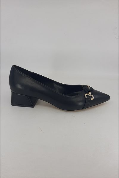 trender Black Skin Women's Classic Heeled Shoes 03-3036