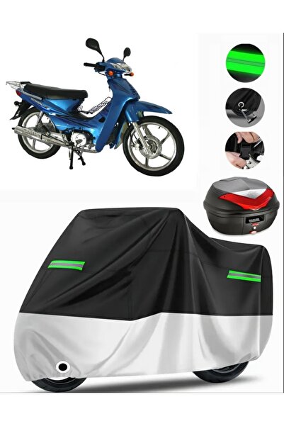 MotoEN Mondial 100 Ukh Rear Bag Compatible Premium Motorcycle Tarpaulin (Lock...