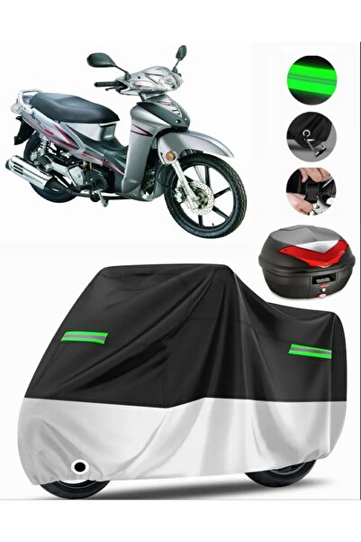 MotoEN Kymco Straight 150 Rear Bag Compatible Premium Motorcycle Tarpaulin (L...