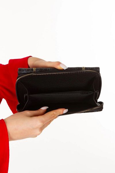 Newish Polo Дамски шарен портфейл от плат с отделение за телефон и държач за карти монограм Стилен моден