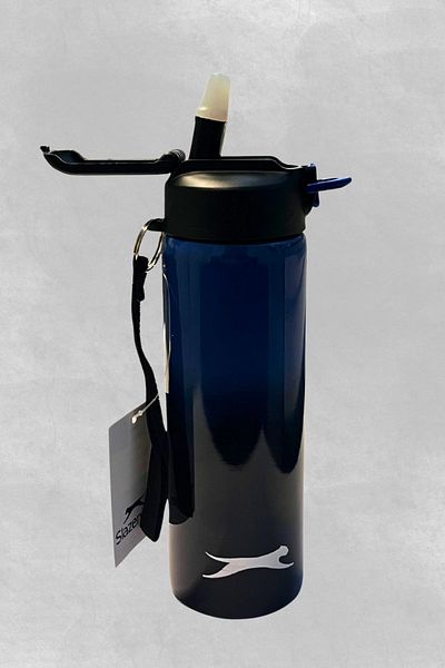 Slazenger Licensed Slazenger Printed 750 ml Steel School Water Bottle with Straw and Lid