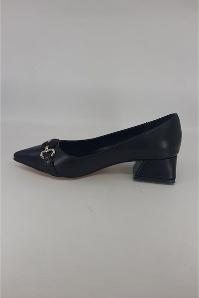 trender Black Skin Women's Classic Heeled Shoes 03-3036