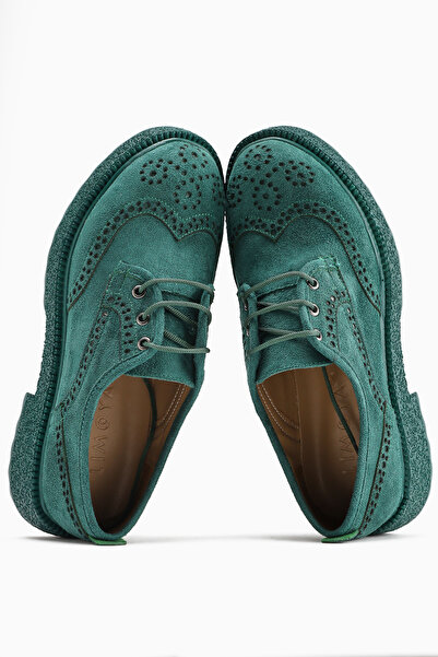 Limoya Rossy Зелений замш з овальним носком, лазерний крій, жіноче взуття на ...