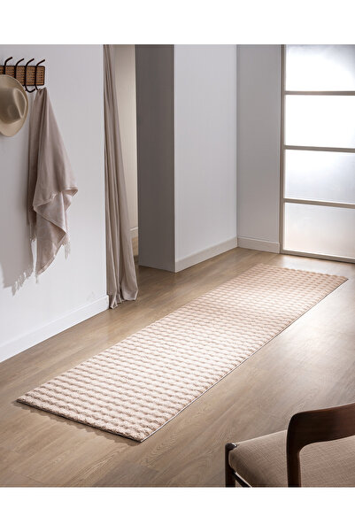 Madame Coco Vivre Bubble Halı - Krem - 80x300 cm