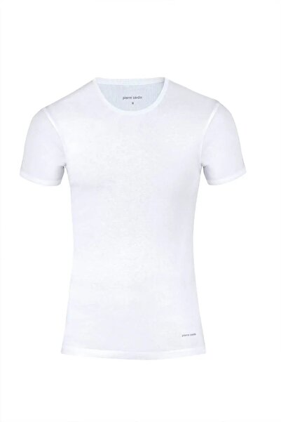 Pierre Cardin 440 Men's White Ribbed Short Sleeve Round Neck 2-Piece Undershirt