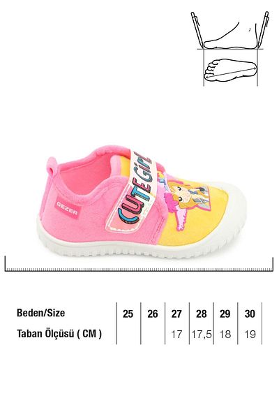 GEZER 03377 Girl's Daily Velcro Slippers Nursery Shoes
