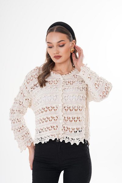 ŞİMAL Cardigan tricotat cu detaliu cu nasturi Daisy pentru damă 250339   -