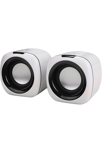 COOYA White Computer Speakers, 6W PC Powered, USB Speaker Monitor Speakers, for Desktop Computer