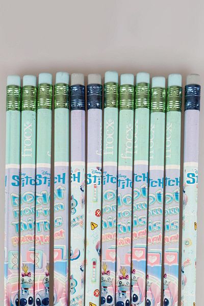 Disney Dekomus with Licensed Stitch 12 Pieces of Lead Pencils with Eraser