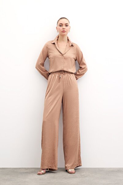 Sateen Παντελόνι με σχέδιο Zebra - Camel